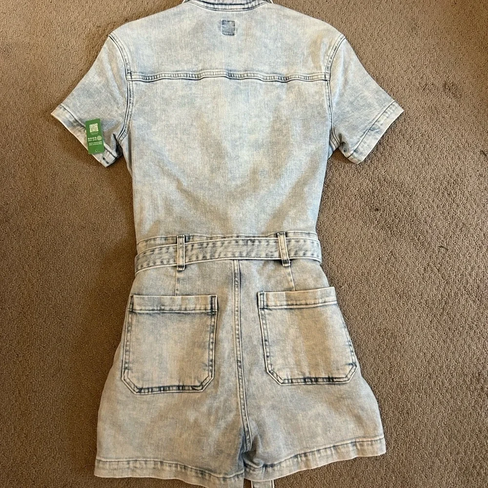GAP Blue Denim One Piece Romper with Belted Waist - Picture 2 of 3